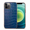 Abduco Genuine Leather iPhone Case Crocodile Blue