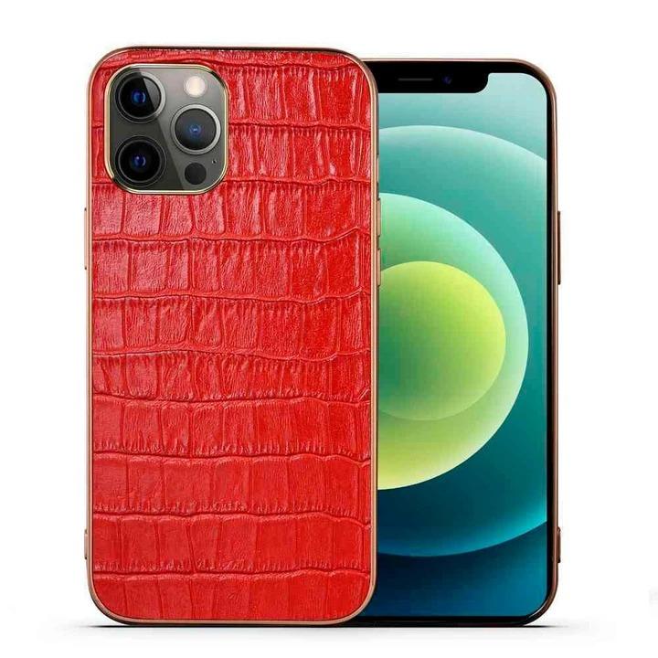 Abduco Genuine Leather iPhone Case Crocodile Red