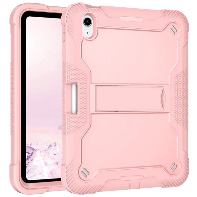 Aeris Heavy Duty Shockproof Silicone iPad Case With Pencil Holder & Kickstand Pink