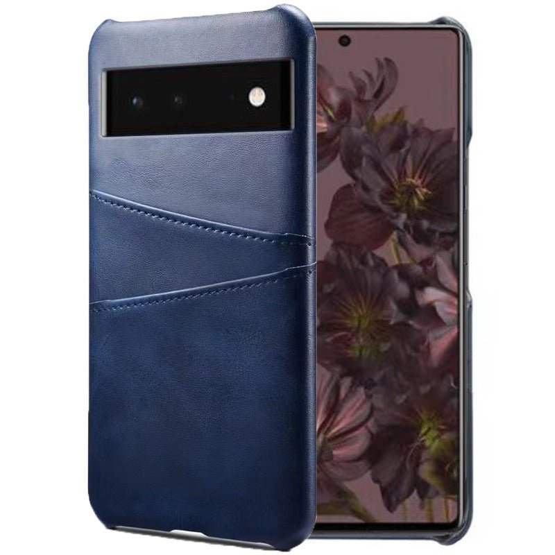 Arcere Leather Card Slot Wallet Case For Google Pixel Navy Blue