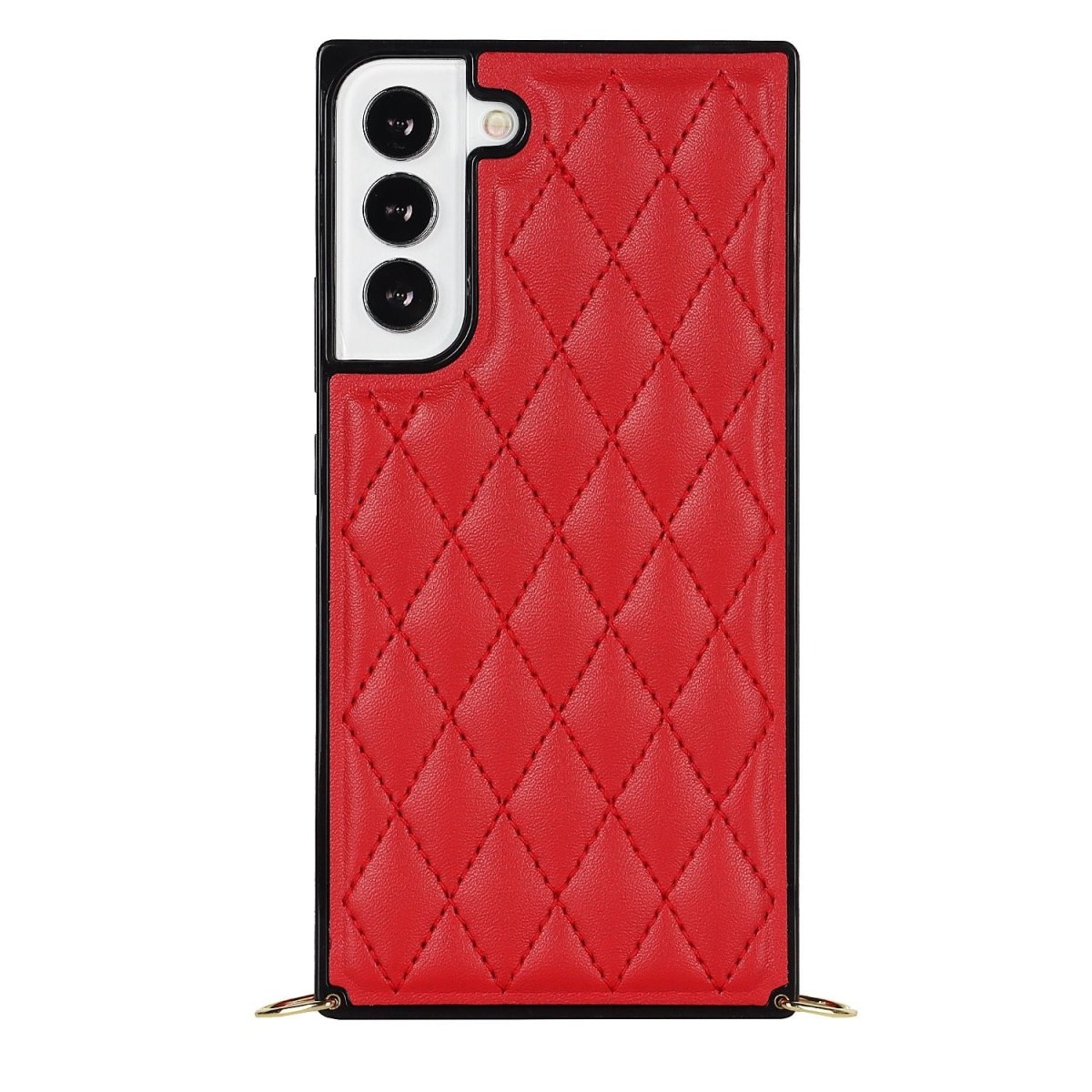 Caeleste Luxury Leather Galaxy Case with Crossbody Lanyard Red