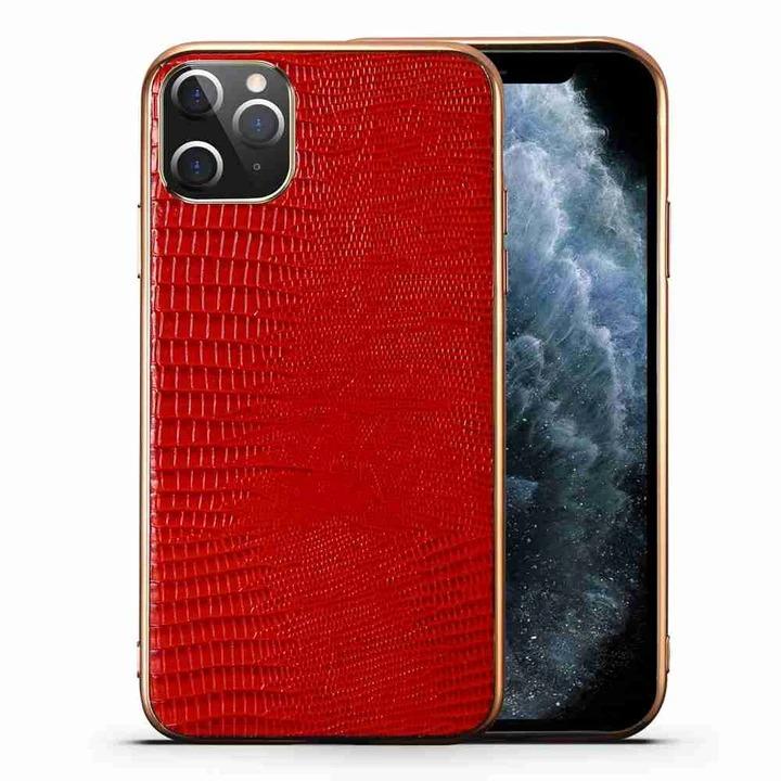 Contra Luxury Genuine Leather iPhone Case Red