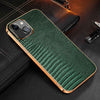 Contra Luxury Genuine Leather iPhone Case Green