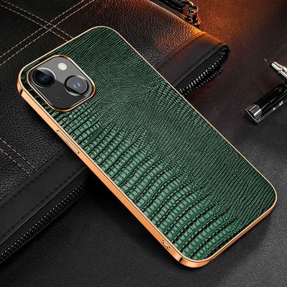Contra Luxury Genuine Leather iPhone Case Green