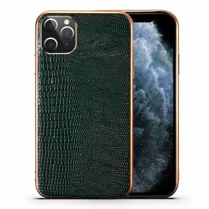 Contra Luxury Genuine Leather iPhone Case Green