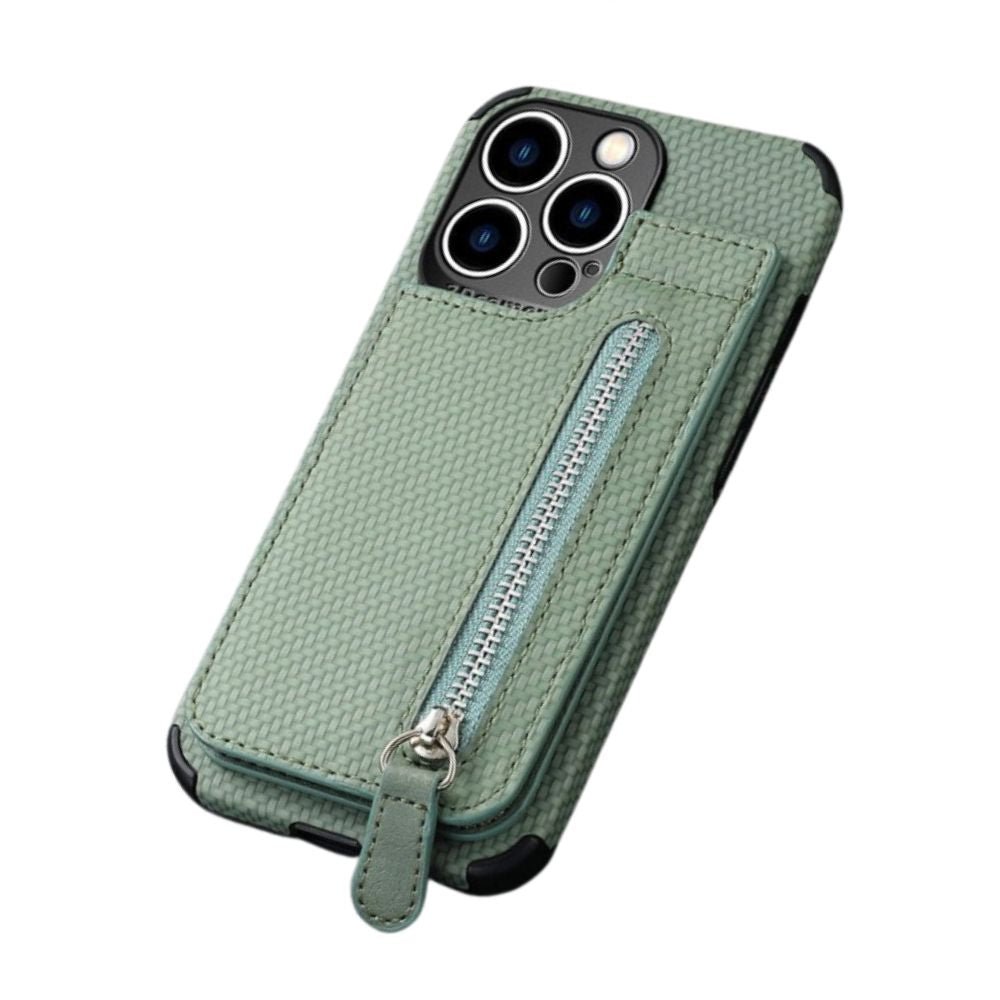 Decus Shockproof Slim Luxury Leather Wallet iPhone Case Green