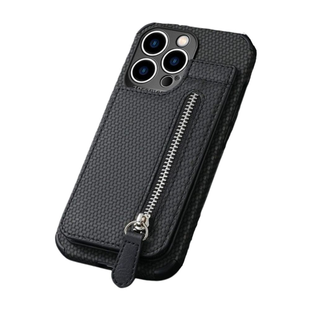 Decus Shockproof Slim Luxury Leather Wallet iPhone Case Black