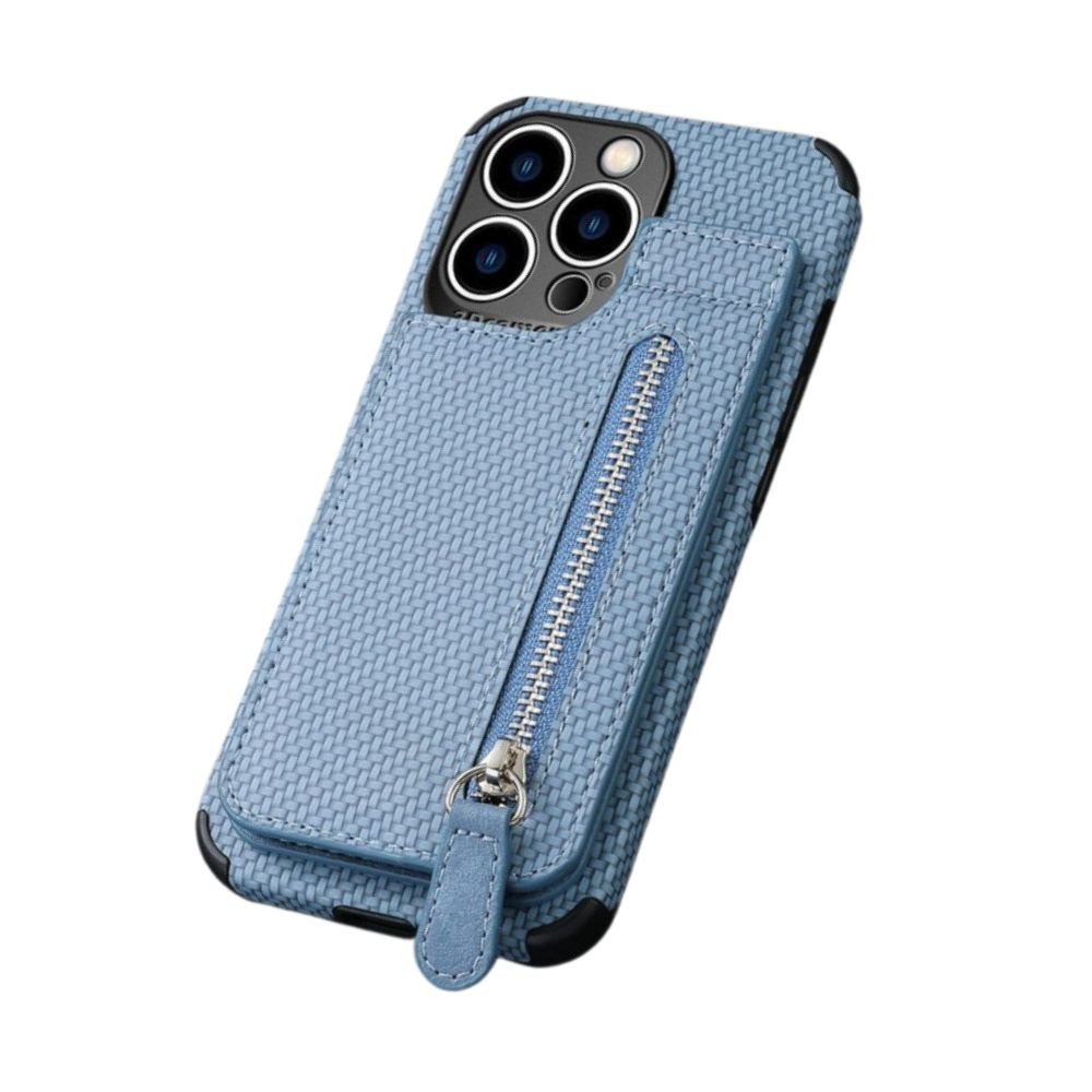Decus Shockproof Slim Luxury Leather Wallet iPhone Case Blue