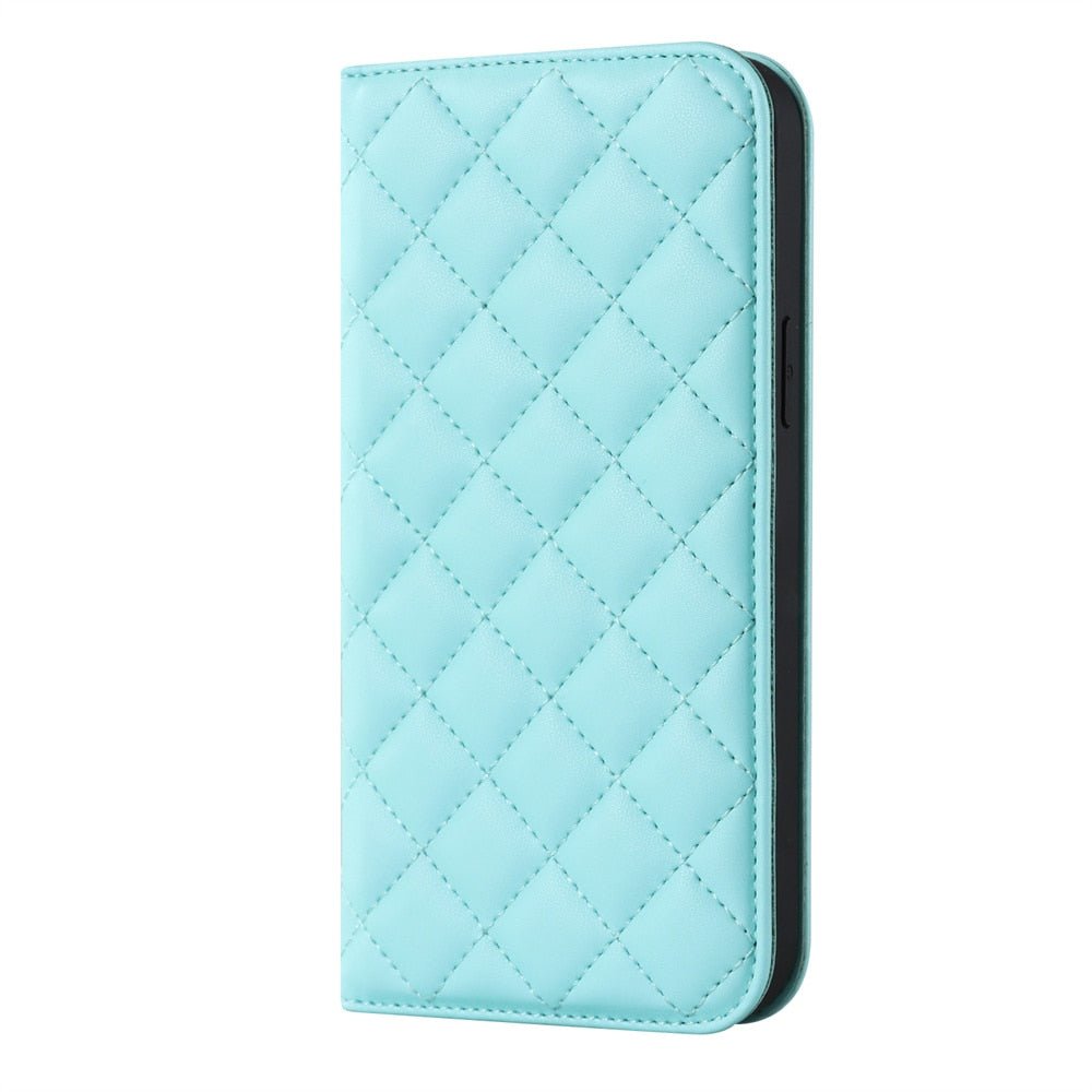 Dilectus MagSafe Leather Case with Kickstand and Card Slot Sky Blue