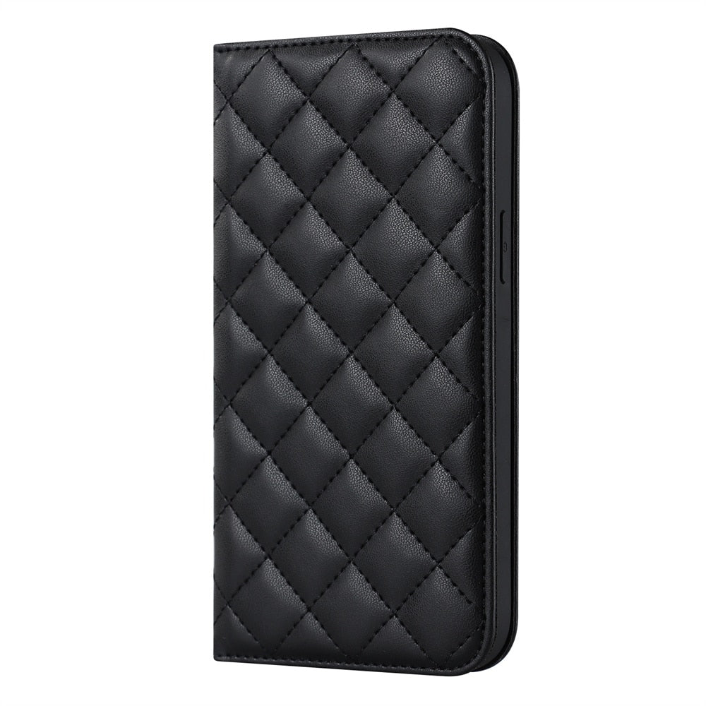 Dilectus MagSafe Leather Case with Kickstand and Card Slot Black