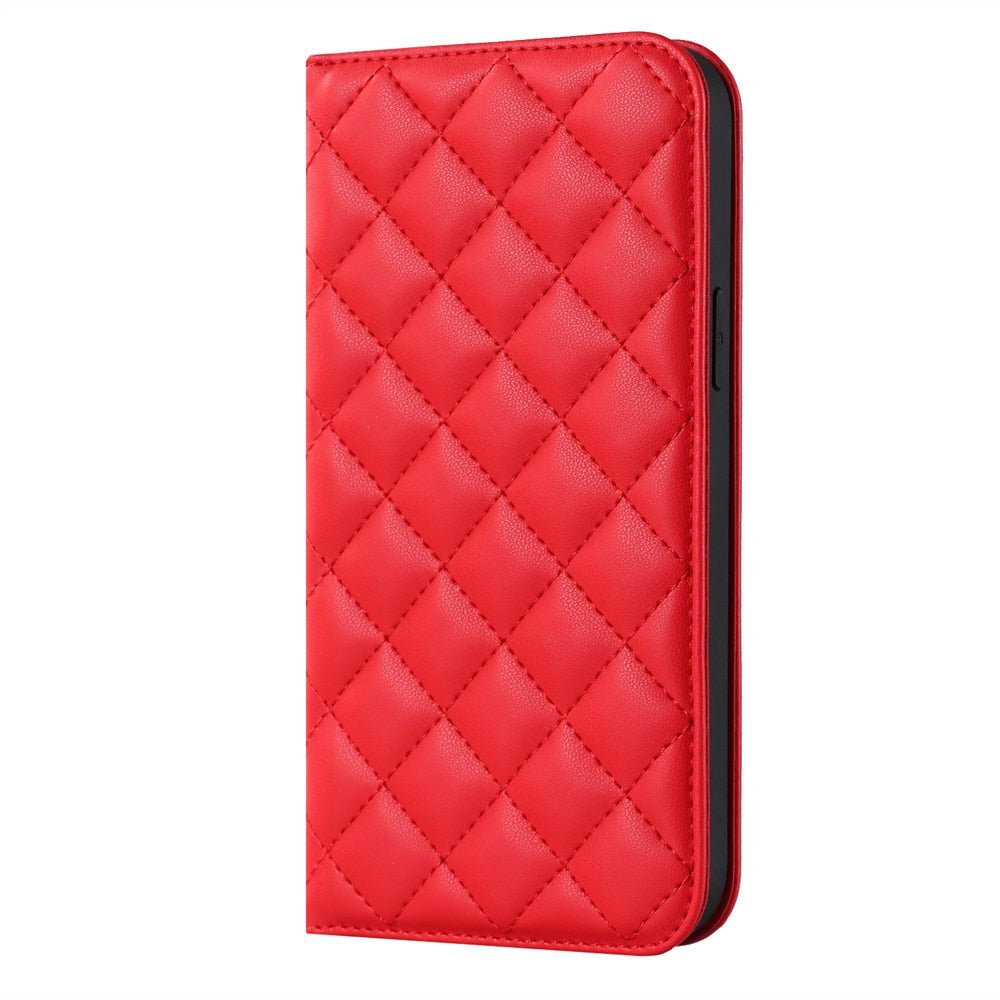 Dilectus MagSafe Leather Case with Kickstand and Card Slot Red