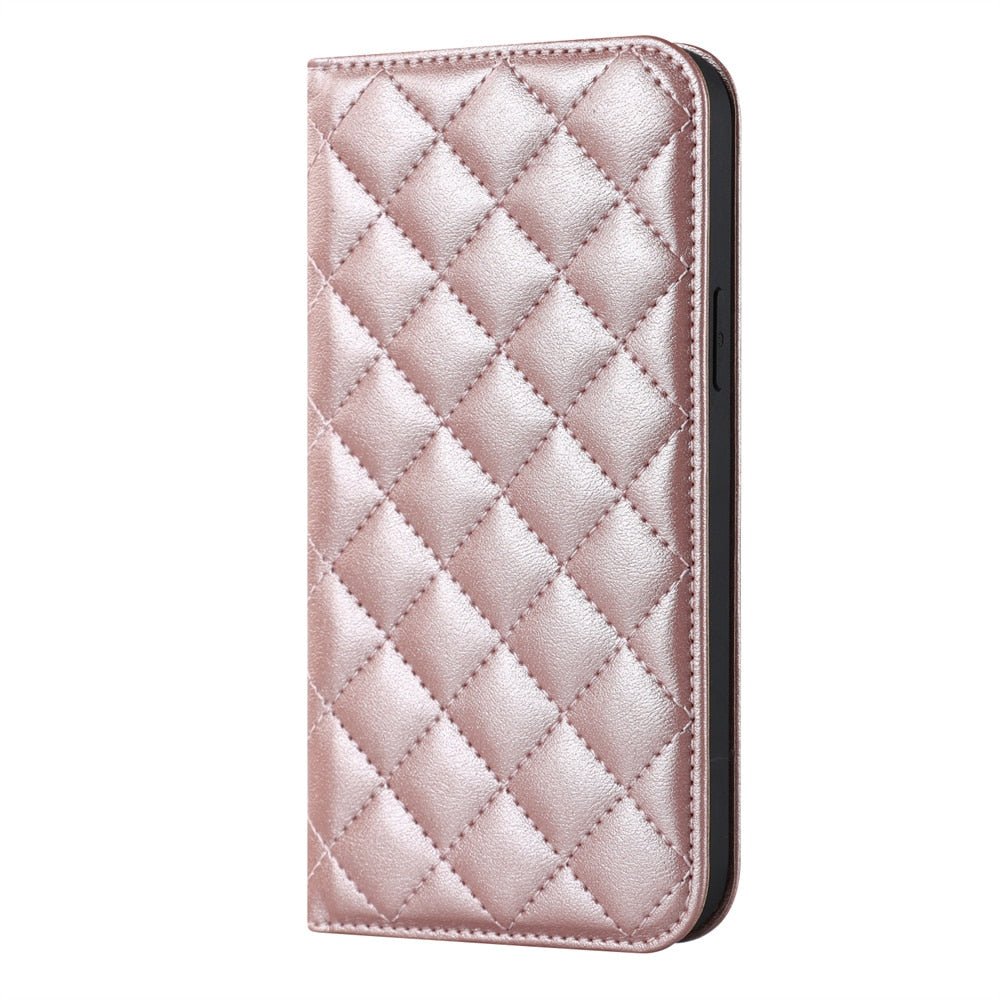Dilectus MagSafe Leather Case with Kickstand and Card Slot Rose Gold