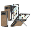 Doli Leather Case for Google Pixel Fold With Tempered Glass Brown Google Pixel Fold