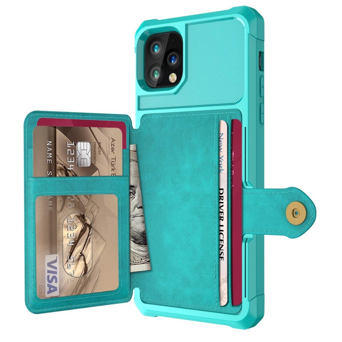 Echo Luxury Leather Wallet iPhone Case For 6, 7 & 8 Series Green