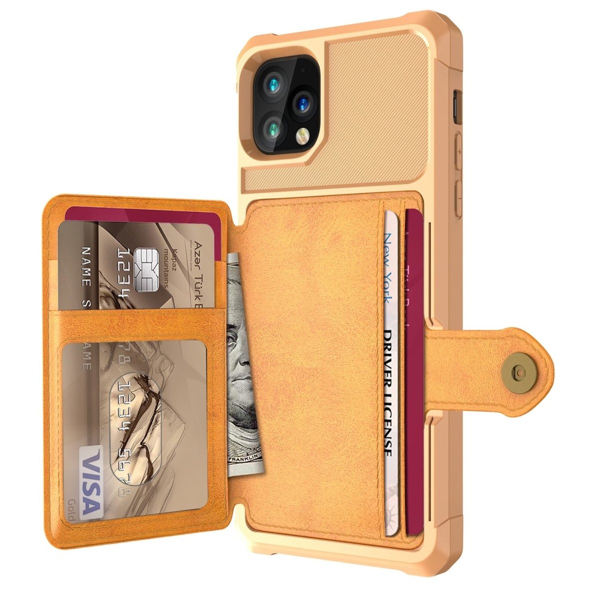 Echo Luxury Leather Wallet iPhone Case For 6, 7 & 8 Series Yellow