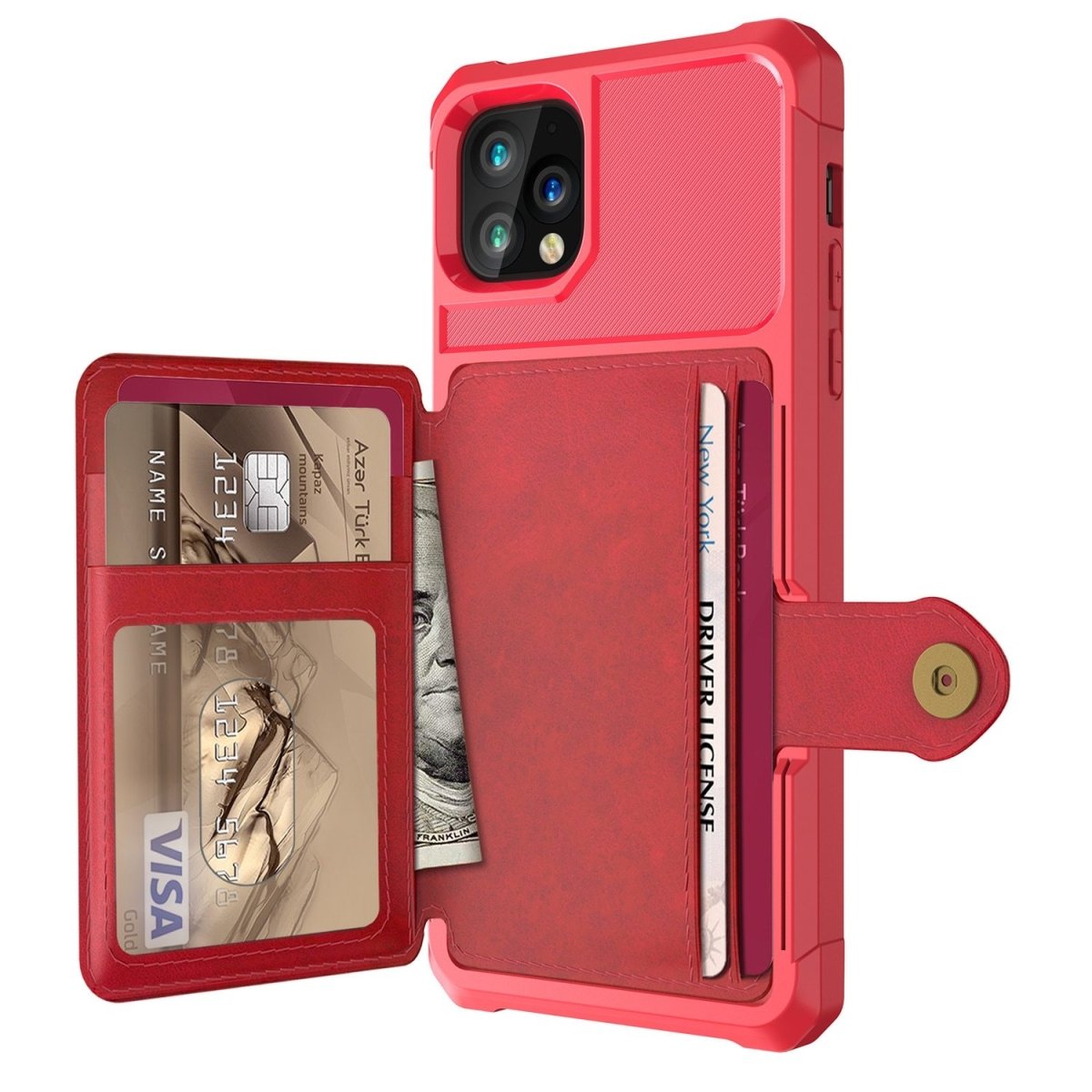 Echo Luxury Leather Wallet iPhone Case For 6, 7 & 8 Series Red