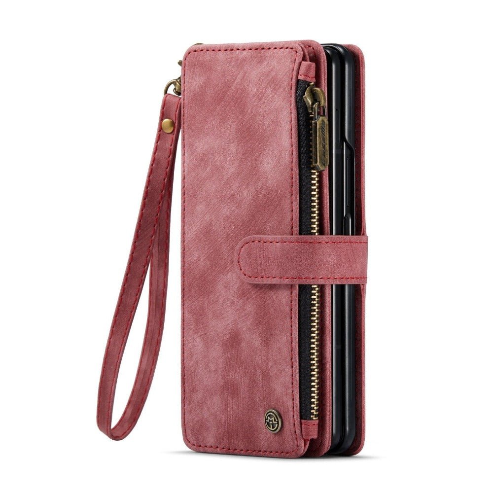 Eligo Leather Wallet Case for Galaxy Z Fold With Pen Slot Red