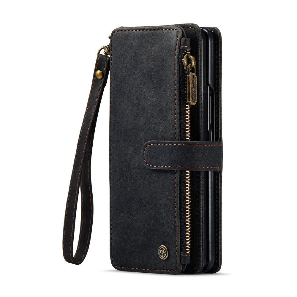 Eligo Leather Wallet Case for Galaxy Z Fold With Pen Slot Black
