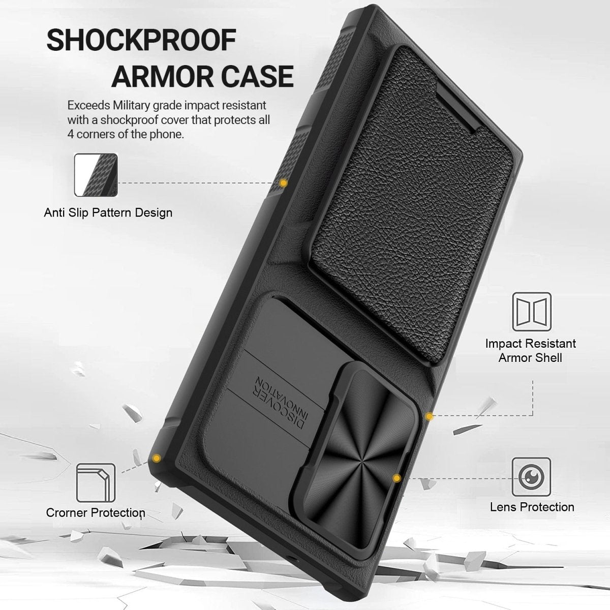 Fax Shockproof Wallet Case With Camera Cover For Galaxy S23 Series