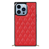 Fere Luxury Leather iPhone Case with Crossbody Lanyard Red