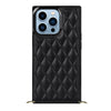 Fere Luxury Leather iPhone Case with Crossbody Lanyard Black