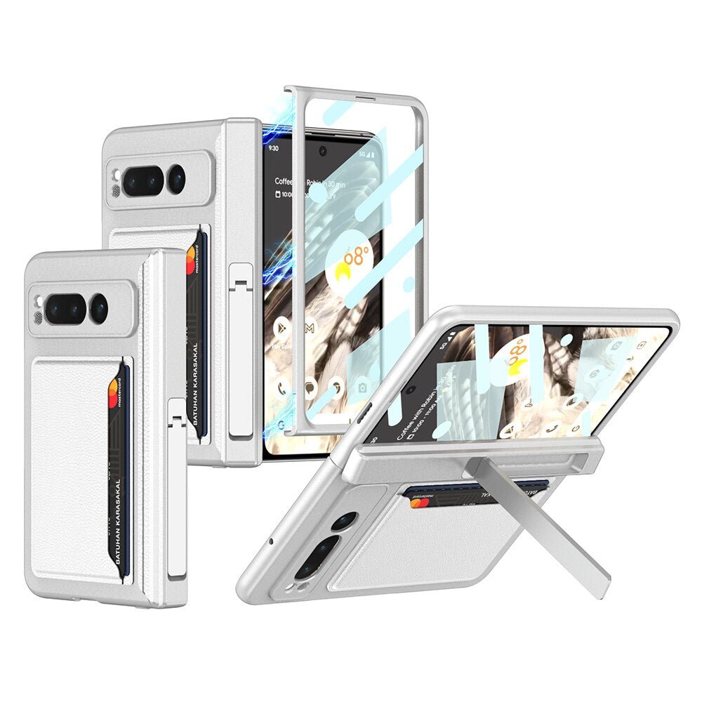 Ferre Full Protection Case With Card Holder For Google Pixel Fold Silver Google Pixel Fold