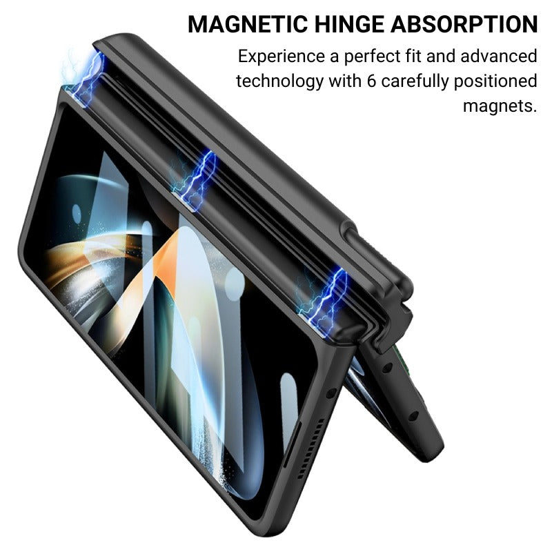 Fumi Protective Case With Magnetic Pen Hinge And Screen Protector for Galaxy Z Fold 4