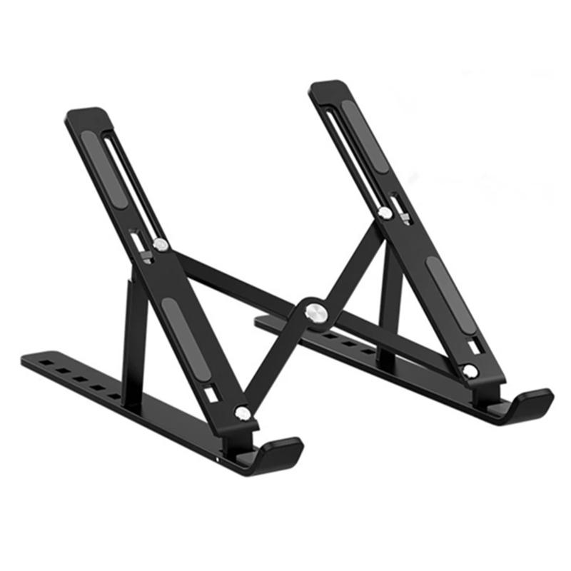 LappyLite Adjustable Aluminium Foldable Non-Slip Laptop Stand Black