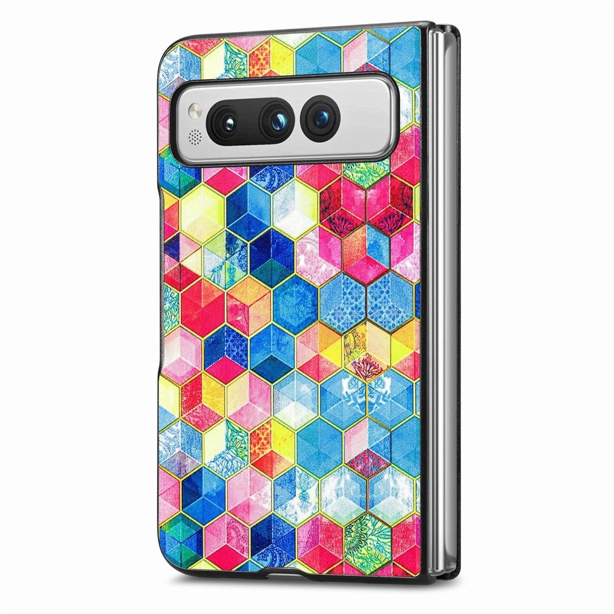 Lene Multi-Coloured Painted Leather Case for Google Pixel Fold Pattern 4 Google Pixel Fold