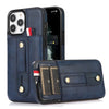Leo Retro Leather iPhone Case with Card Slot Blue