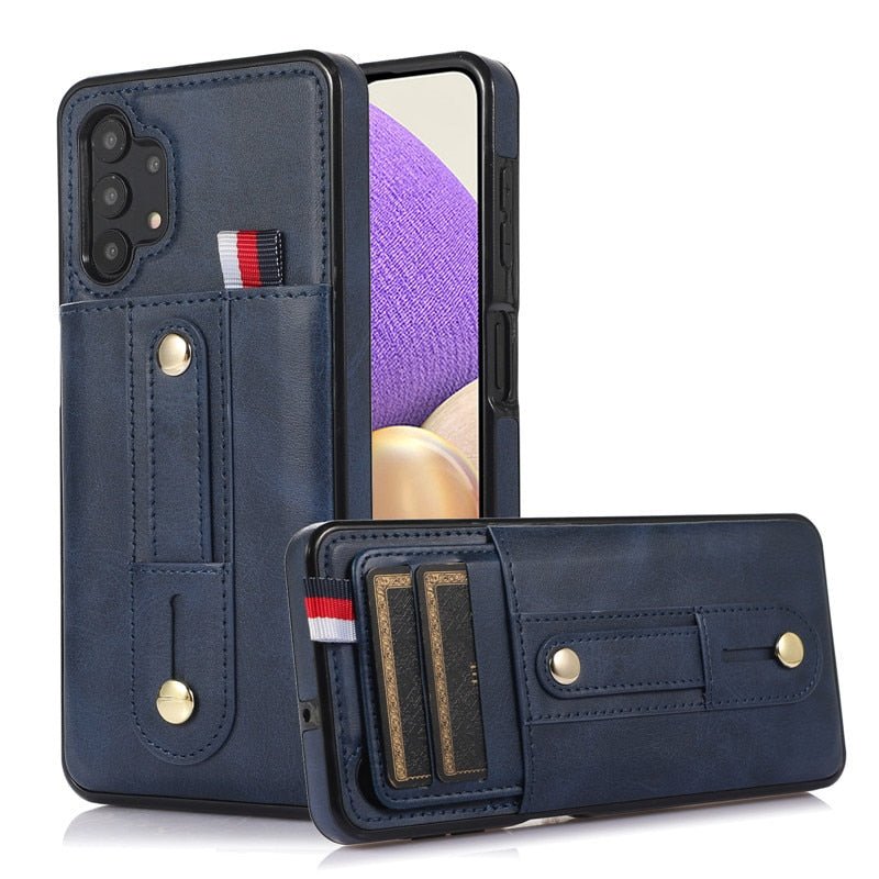 Luceo Retro Leather Galaxy A Series Case with Card Slot Blue