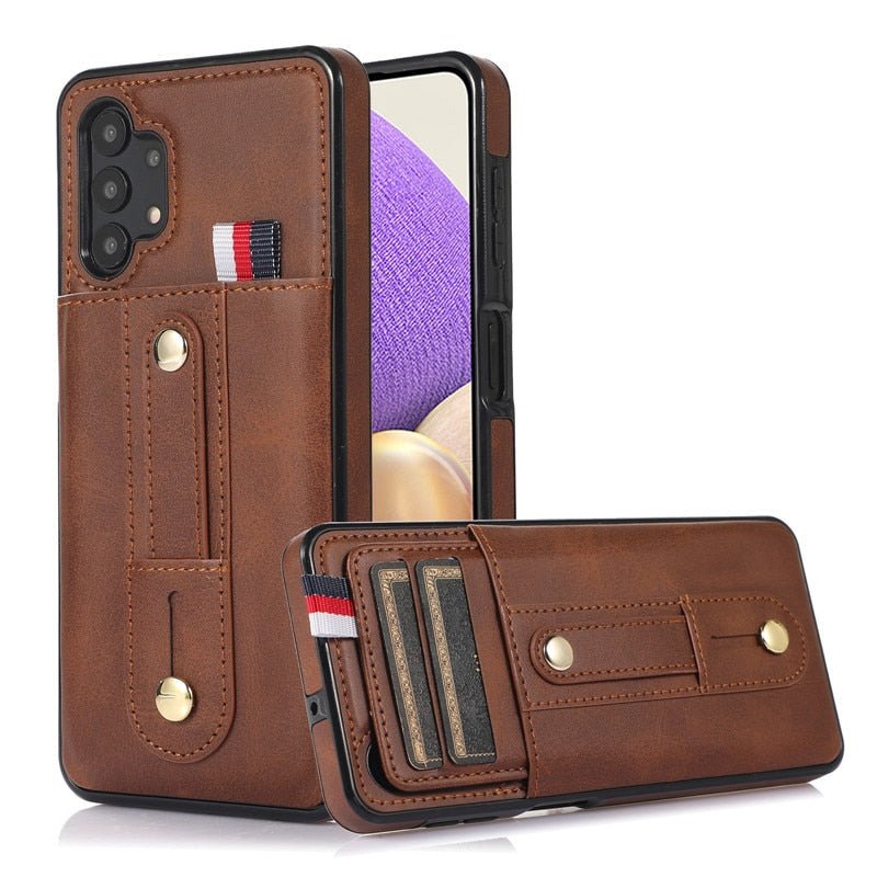 Luceo Retro Leather Galaxy A Series Case with Card Slot Brown