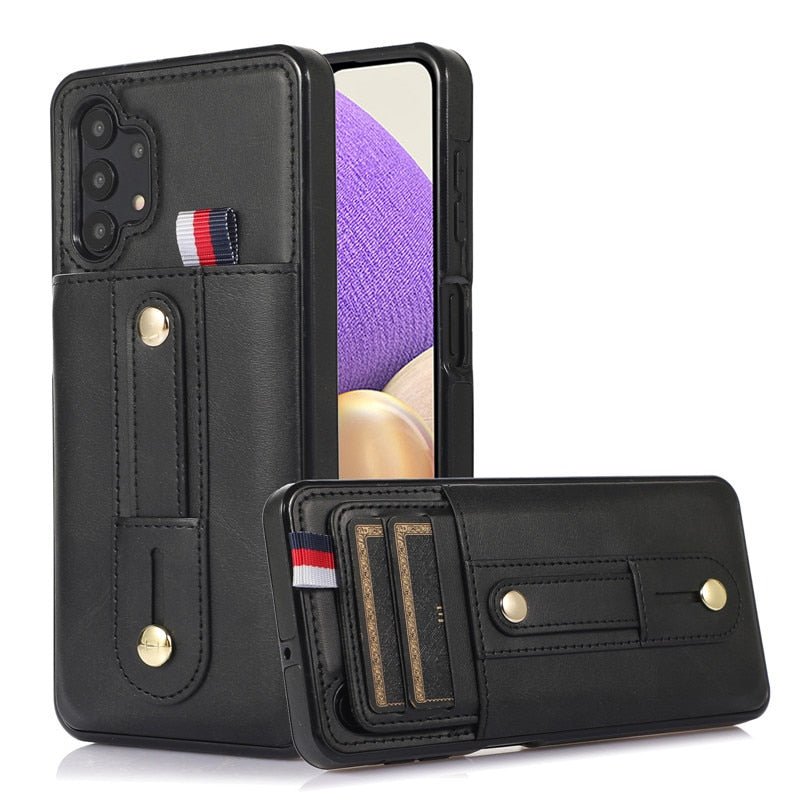 Luceo Retro Leather Galaxy A Series Case with Card Slot Black