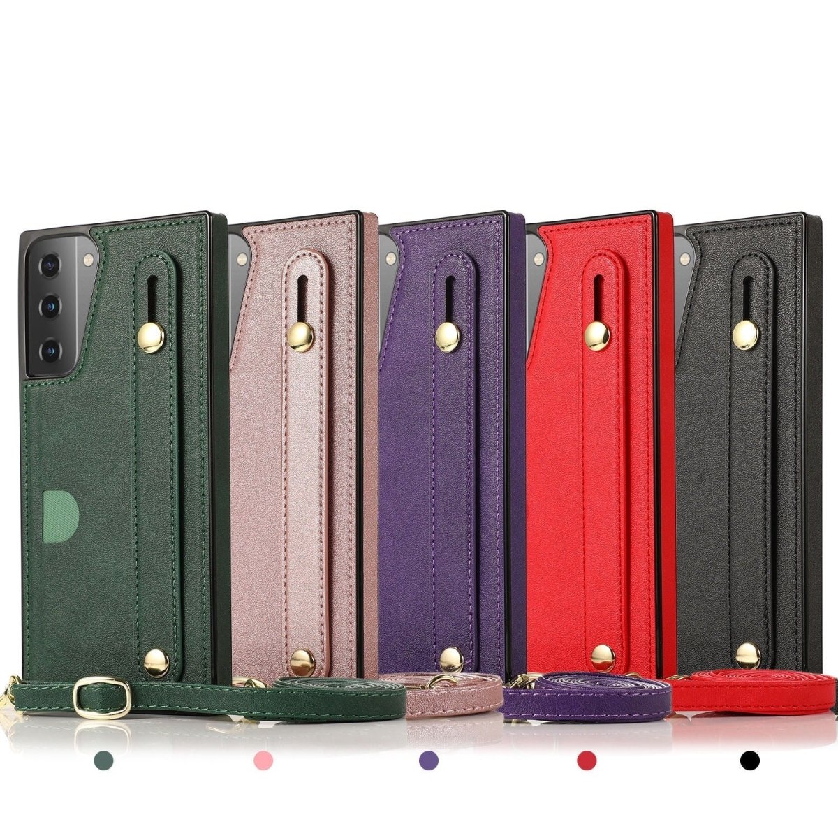 Mane Slim Leather Galaxy Shockproof Case With Wrist Strap