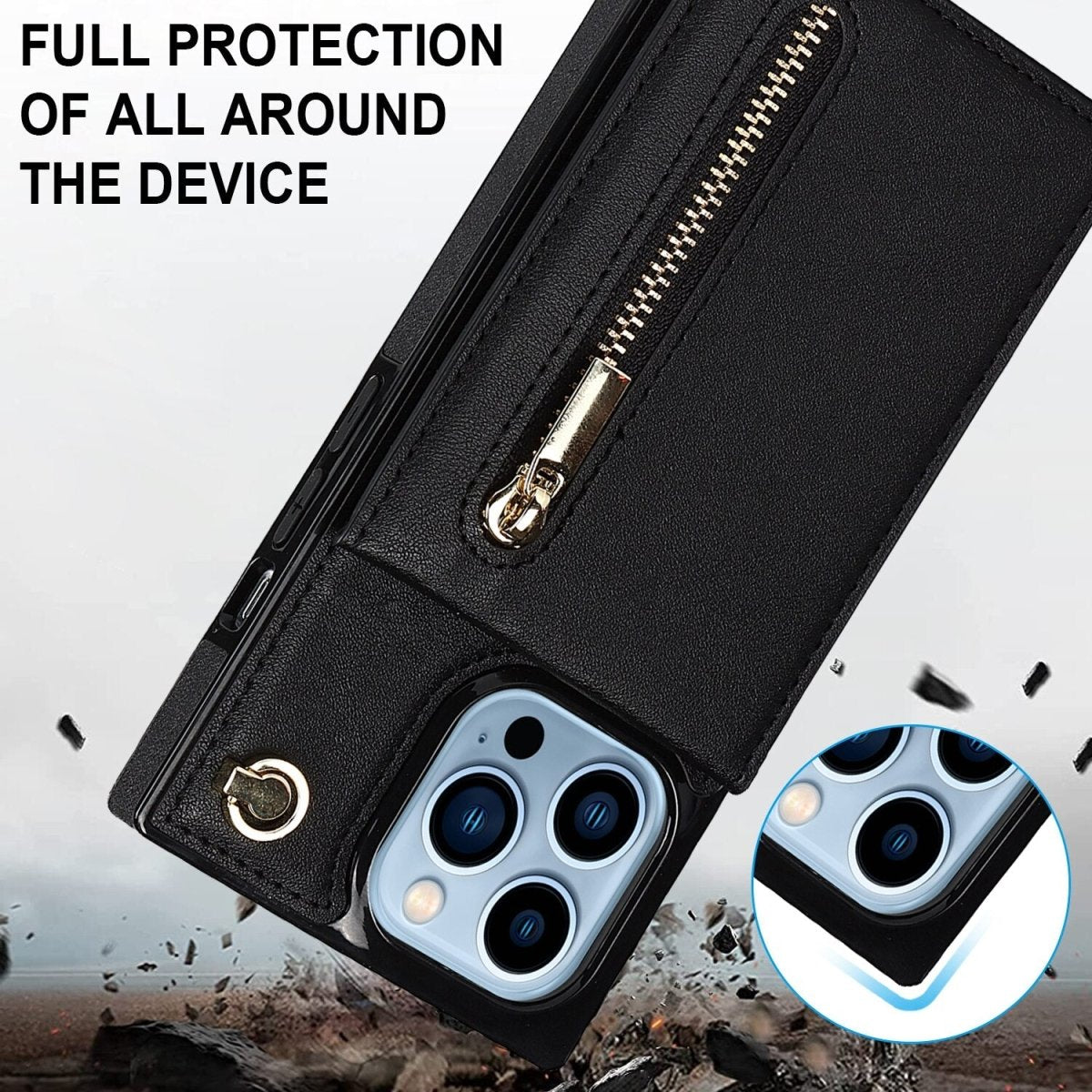 Nitida Crossbody Leather Case With Stand For iPhone 15 Series