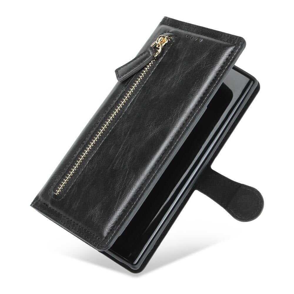 Papilio Leather Card Wallet Galaxy Case With Zip Black
