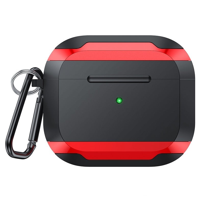 Quod Aluminum Futuristic AirPods 3 Case Quod Black Red AirPods 3