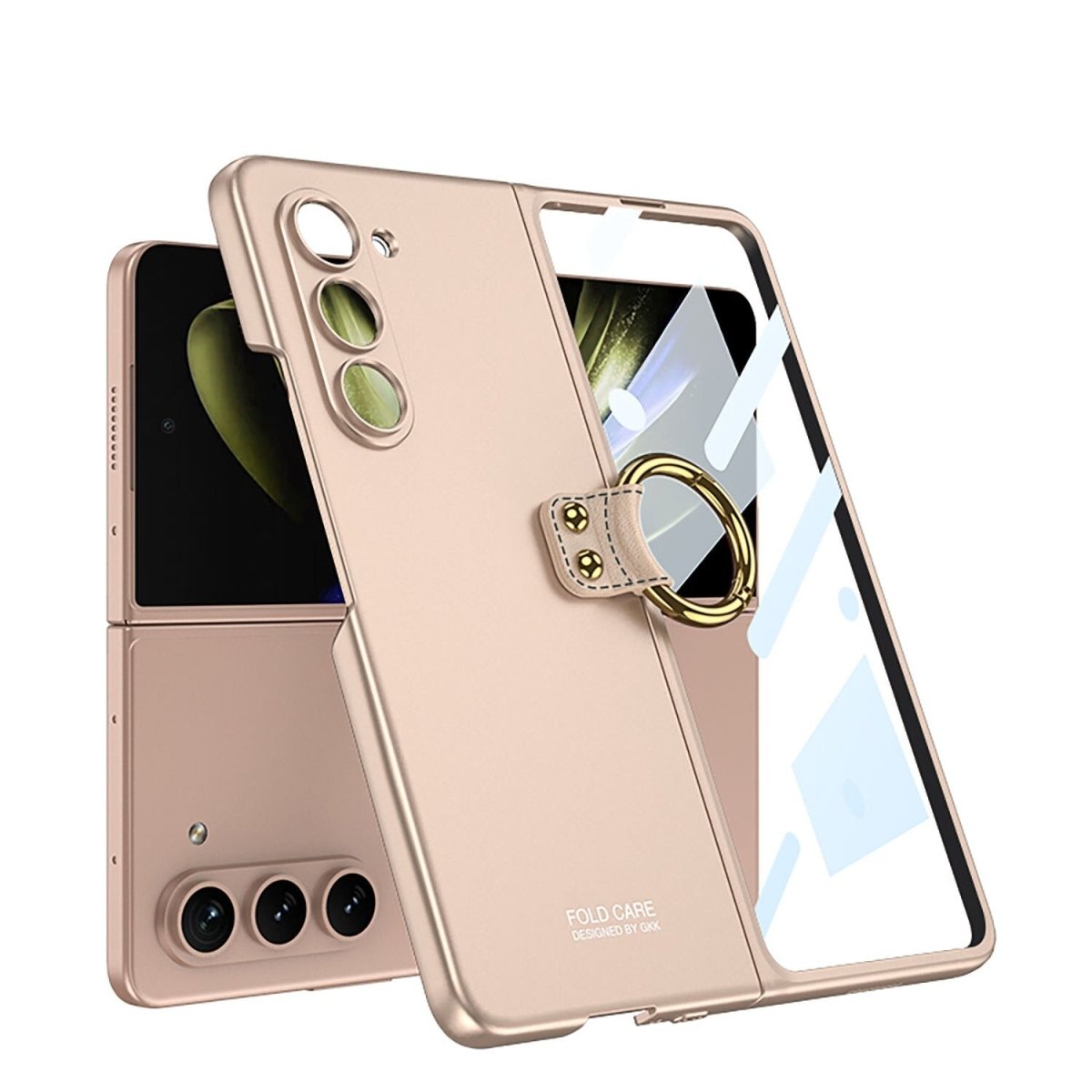 Rei Anti-Scratch Case for Galaxy Z Fold 5 With Ring Stand Champagne Galaxy Z Fold 5