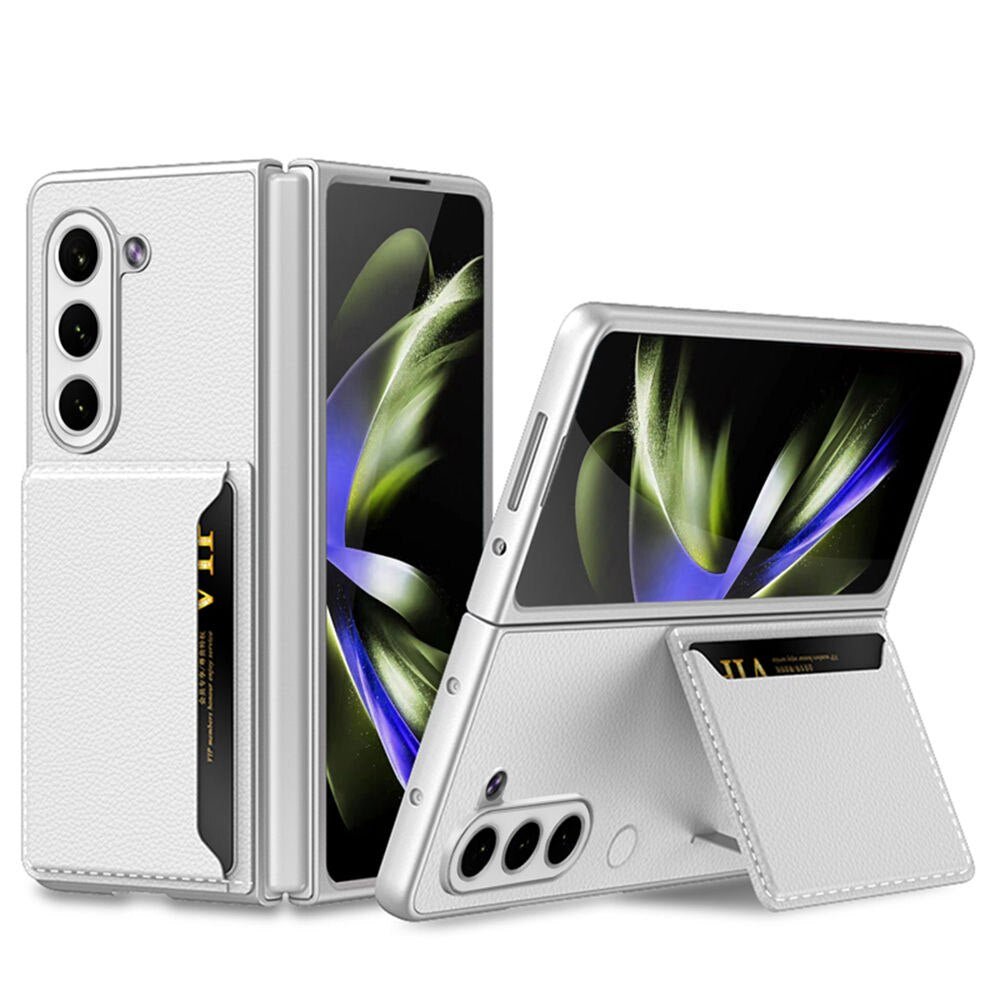 Velox Leather Case for Galaxy Z Fold 5 With Card Slot White Galaxy Z Fold 5