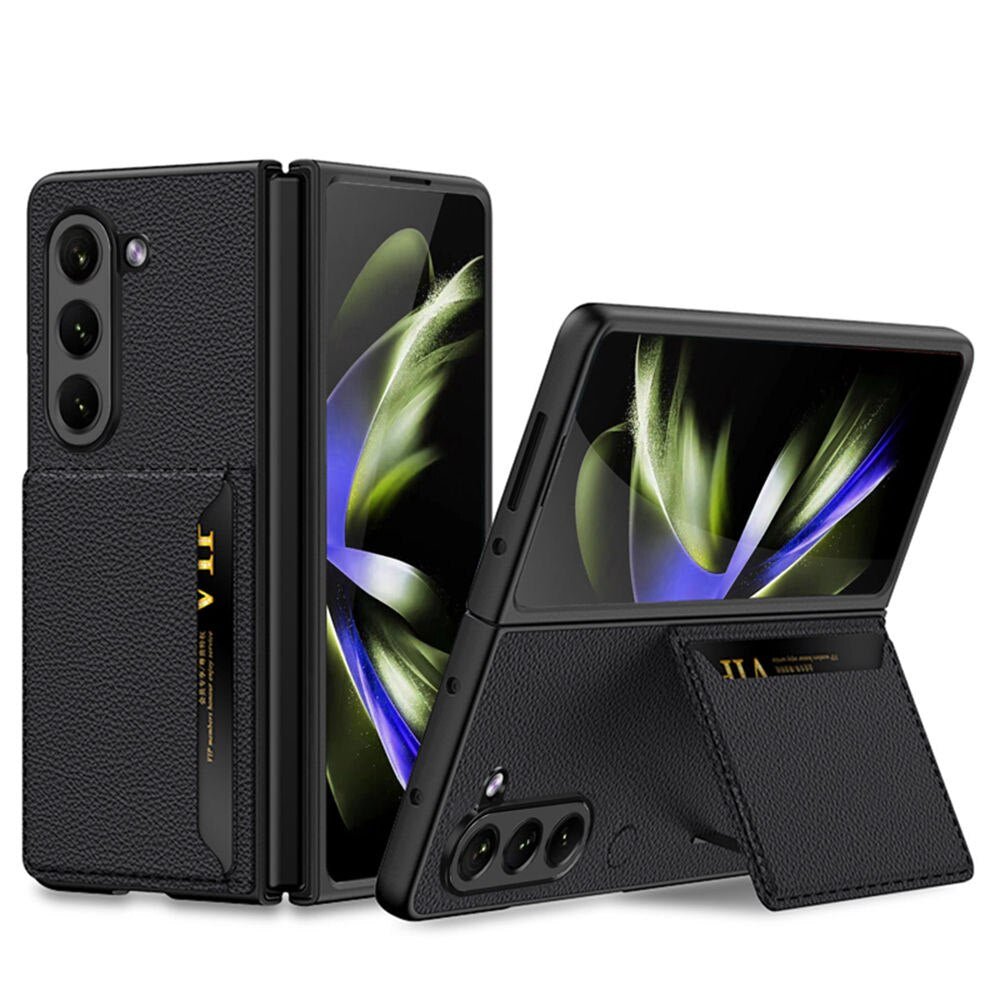 Velox Leather Case for Galaxy Z Fold 5 With Card Slot Black Galaxy Z Fold 5