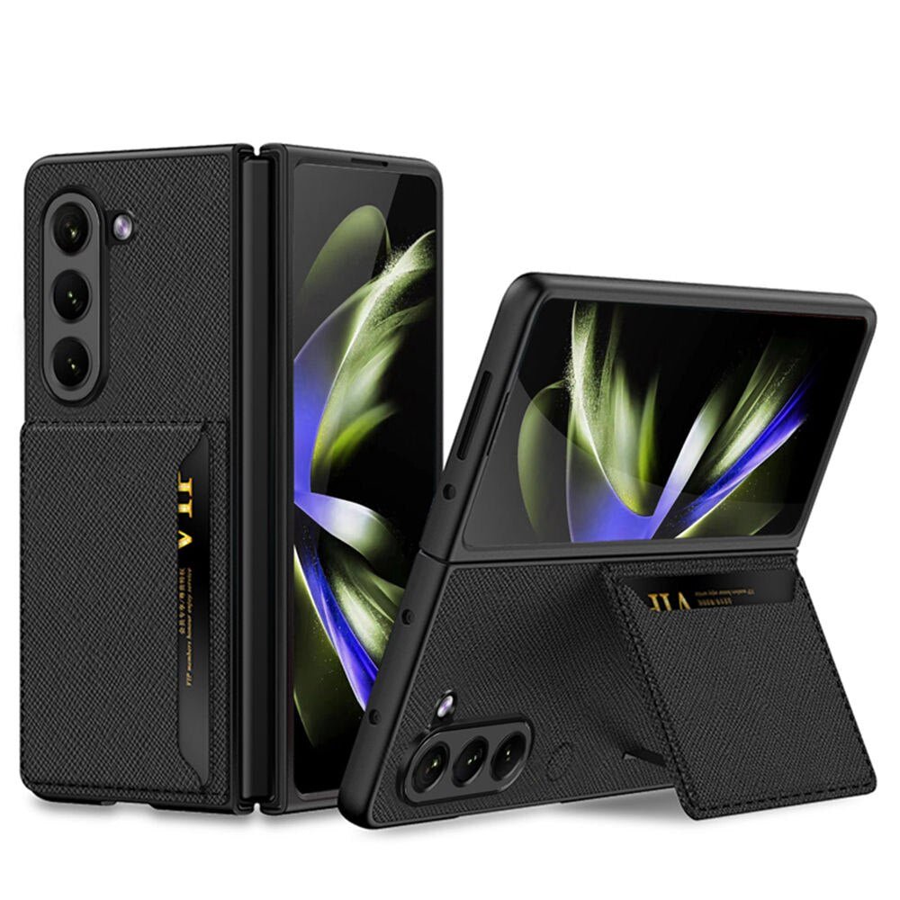 Velox Leather Case for Galaxy Z Fold 5 With Card Slot Carbon Fiber 1 Galaxy Z Fold 5