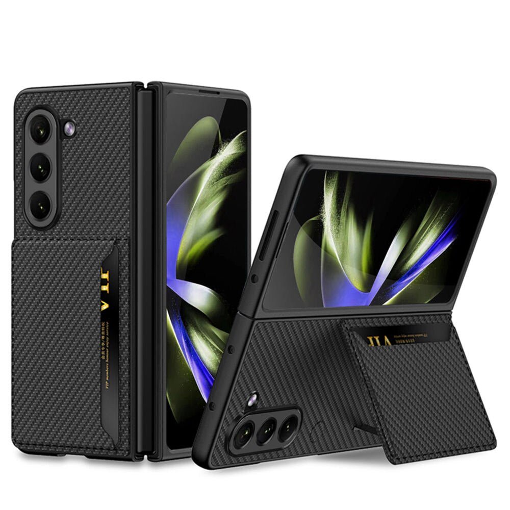 Velox Leather Case for Galaxy Z Fold 5 With Card Slot Carbon Fiber 2 Galaxy Z Fold 5