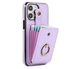 Sanus RFID Blocking Leather Wallet Case for iPhone Series 15-17 Purple