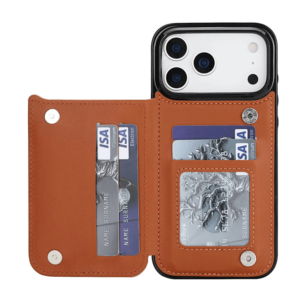 Tempero Leather Flip Wallet Case for iPhone Series 15-17