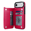 Vistor Leather Flip Wallet Case For iPhone 17 Series Rose Red iPhone Air