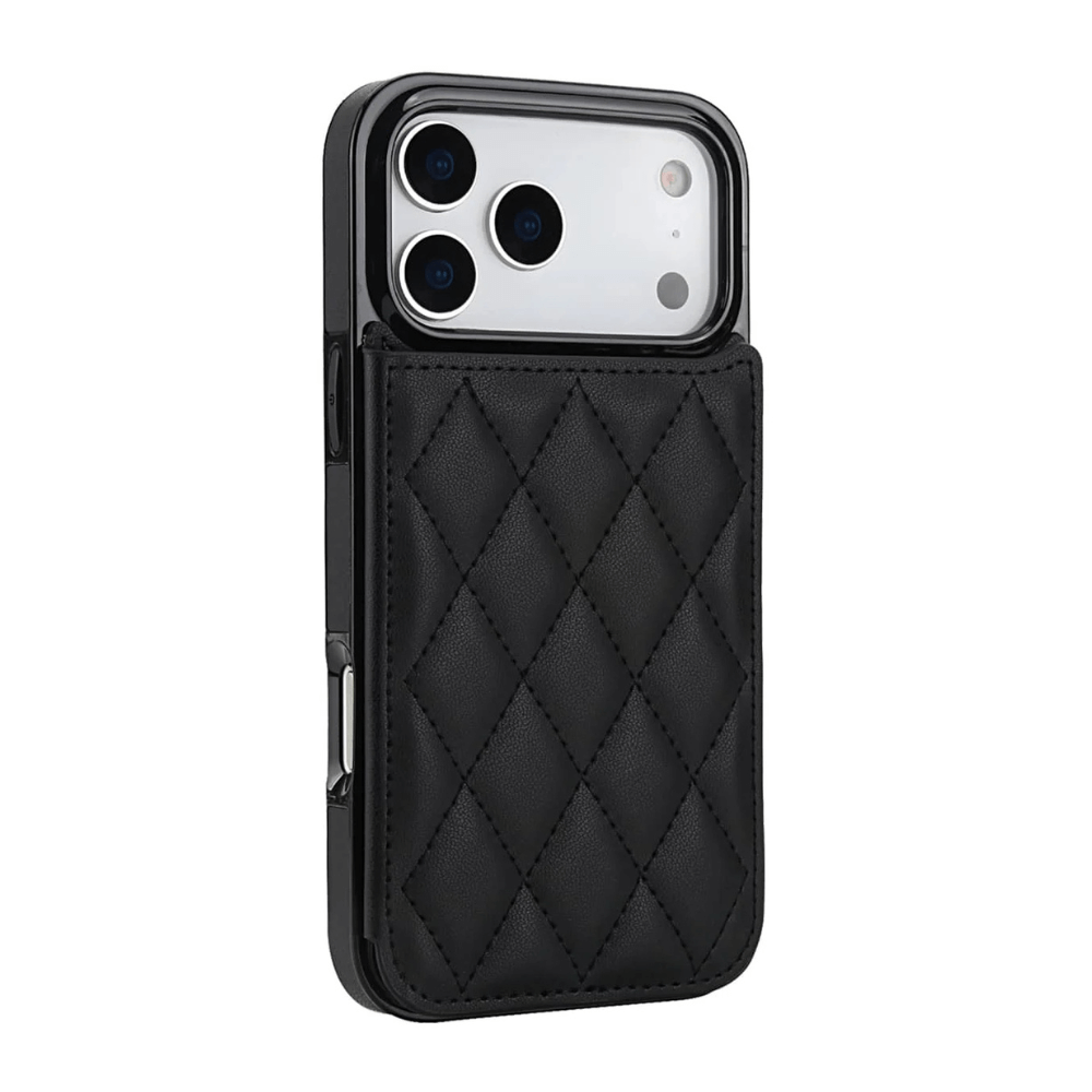 Tempero Leather Flip Wallet Case for iPhone Series 15-17 Black