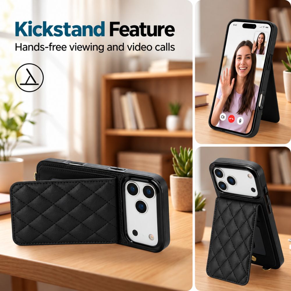 Devoco Leather Wallet iPhone Case With Card Holder