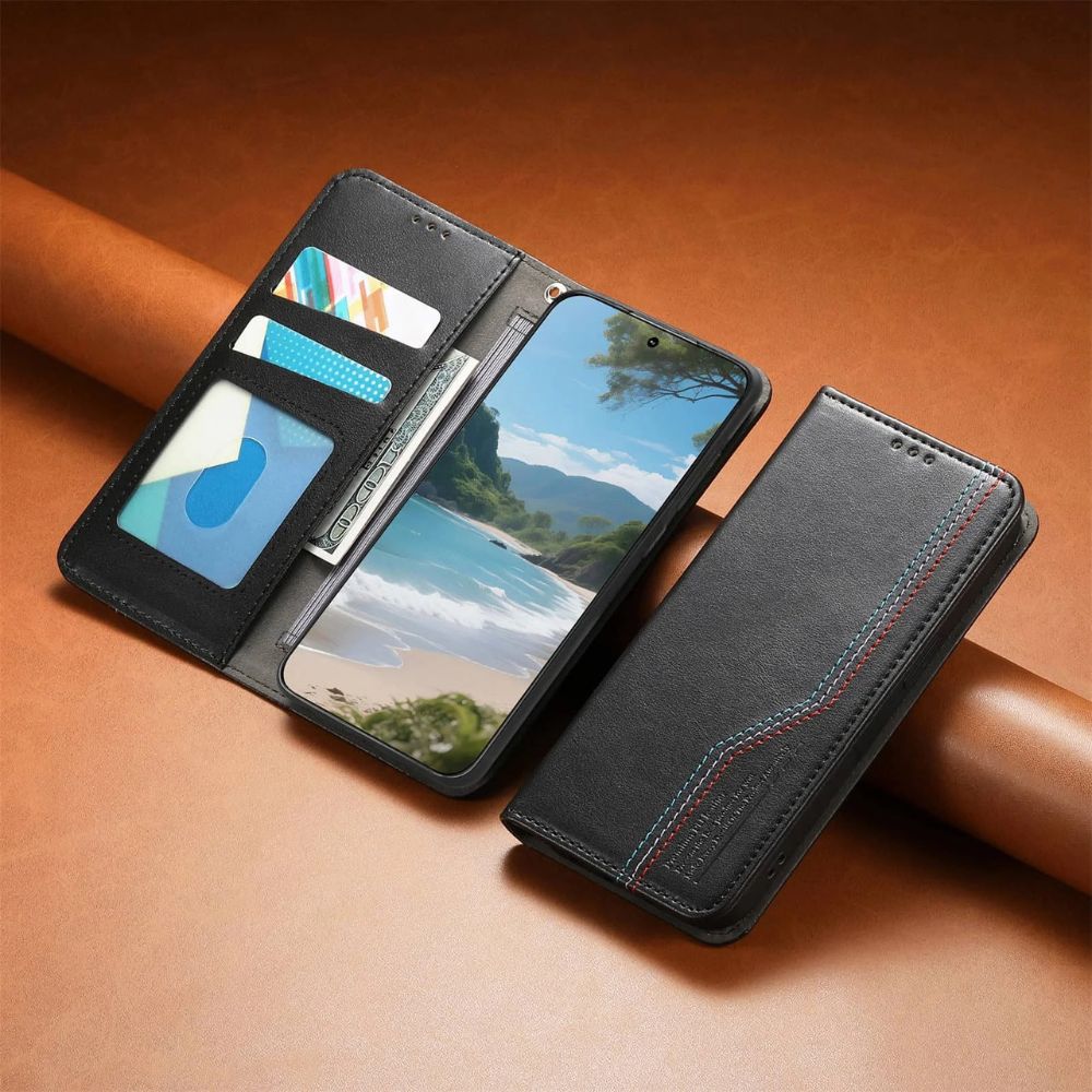 Civis Leather Wallet Flip iPhone Case