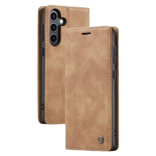 Dira Retro Leather Wallet Galaxy Case Brown