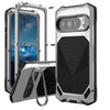 Gens Heavy-Duty Google Pixel Case with Built-in Tempered Glass & Camera Kickstand Silver
